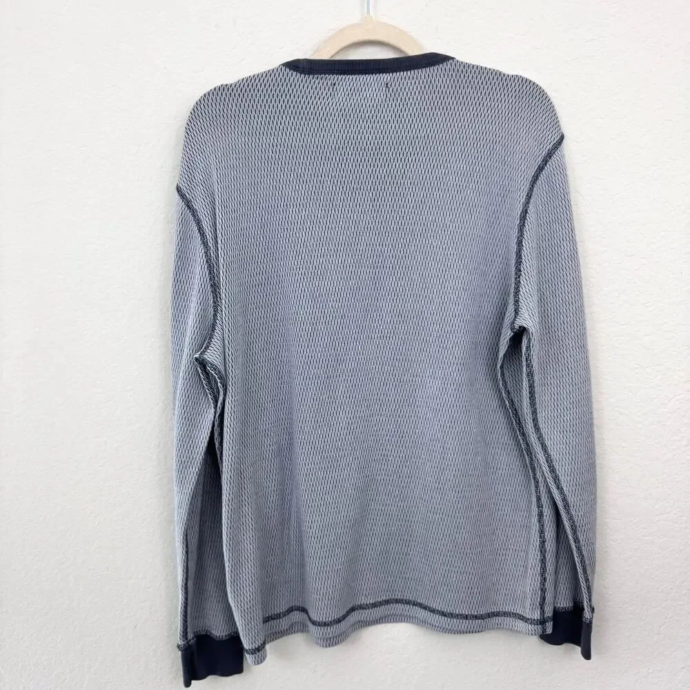 J. Crew Wallace & Barnes Mens Long Sleeve Honey Comb Knit Shirt Sz L Casual Gray